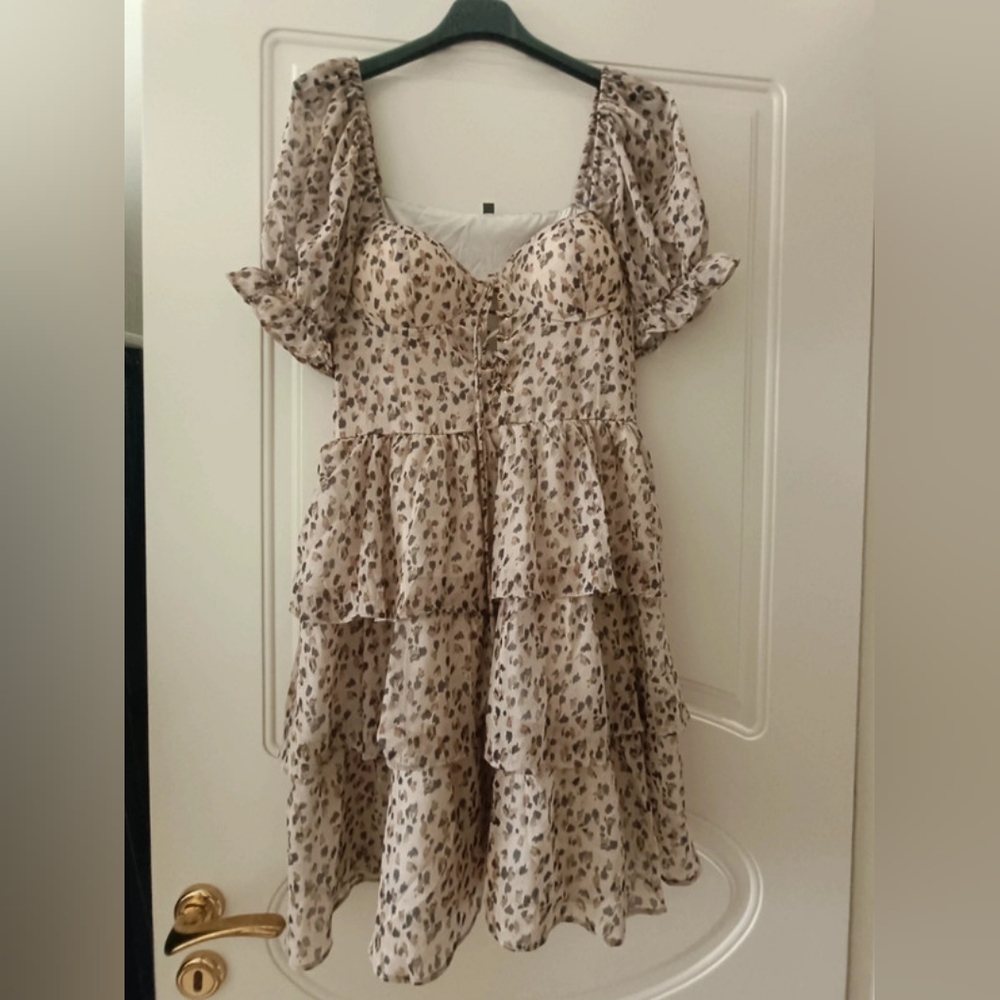 Leopard Print Ruffle Dress